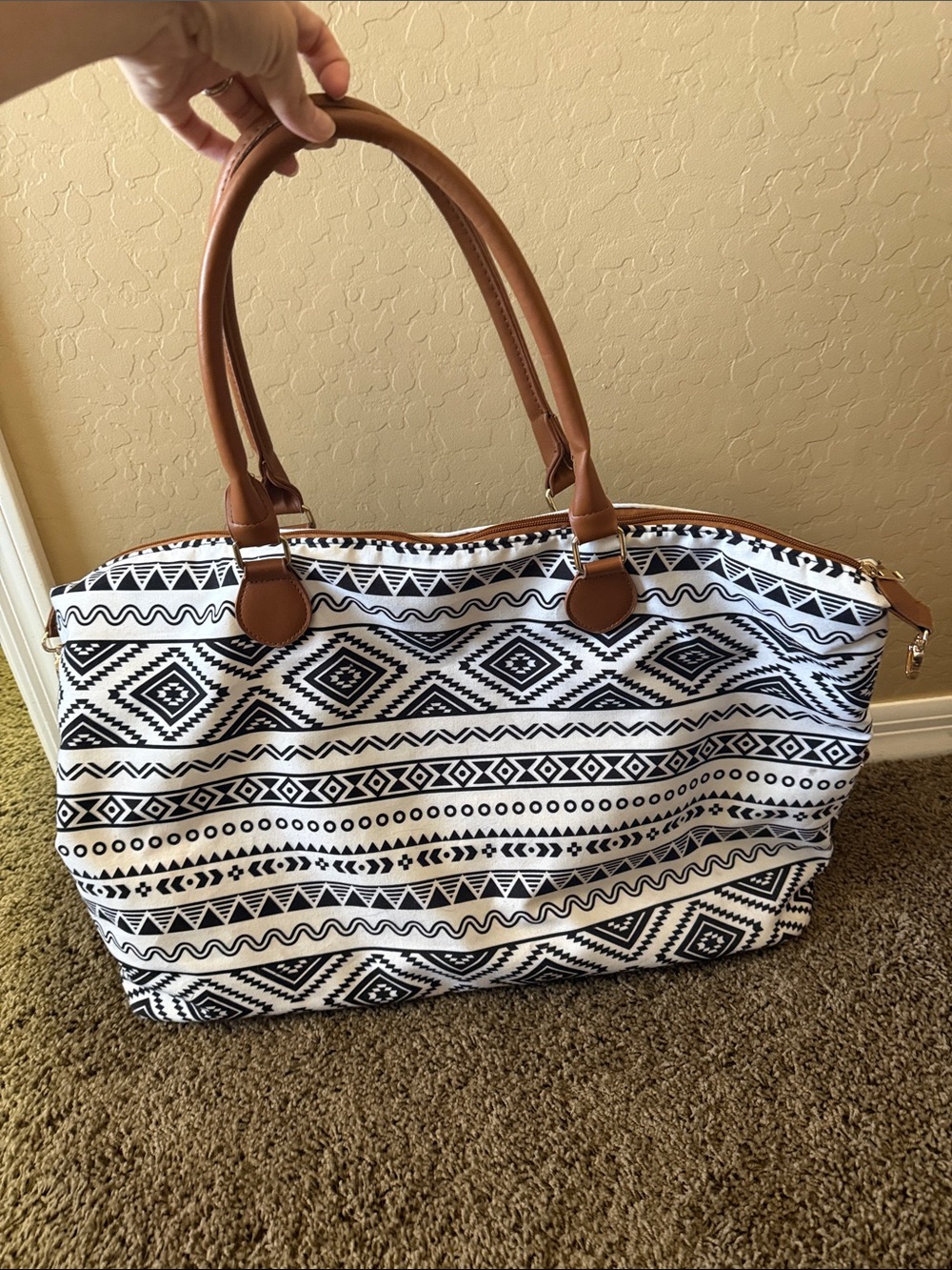 Geometric Weekender Tote